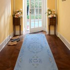 Ruggable 2 x7  Washable Bridgerton Aubrey Hall Garden Runner Rug Blue