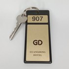Vintage Guangdong Hotel Room Key   Fob Set Room 907 Rare Chinese Travel Souvenir