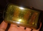  1840s Blackglass Olive Green Square New England Blacking Bottle Nice