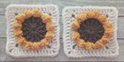Handmade Crochet Sunflower Granny Squares 4 5 Inch Aran