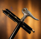 Antique Handle Hercule Poirot Swan Style Brass Walking Stick Chrome Antique Cane