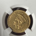 1855  3   Ngc Au50   Three Dollar Gold Piece Indian Princess Head