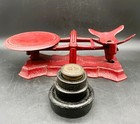 Antique Red Cast Iron Scale Reading Hardware Co - Pa - Usa