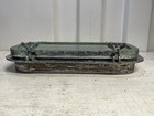 Vintage Chromed Brass Rectangular Porthole Window 14    By 6    With Outside Ring