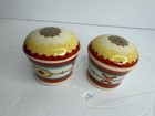 Cracker Barrel Stoneware Salt   Pepper Set Aztec Santa Fe Style 2 75  Native Am 