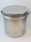 Vintage Round Aluminum Miners Lunch Box Bucket Camping Pail No Contents Empty