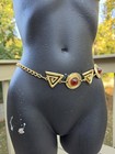 Vintage Geometric Gem Jeweled Chain Belt