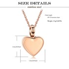 Personalized Small Heart Cremation Urn Necklace For Ashes Memorial Ashes Jewelry