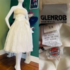 Vtg 90s Lace Glenrob Full Skirt Party Wedding Dress Prom Strapless S 34 26 Usa