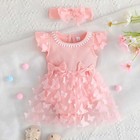 Newborn Baby Girl Short Sleeve Romper Bodysuit Jumpsuit Headband Clothes Outfits