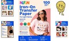 Printable Iron-on Transfer Paper Light Fabrics 100 Sheets 8 5x11 Durable Easy   