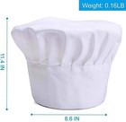 Chef Hat adult Premium Adjustable Elastic Baker Kitchen One Size  White 