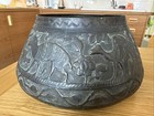 Large Antique Islamic Persian Crafted Engraved Heavy Copper Pot Jardiniere