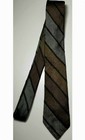 Harris And Frank By Damon Brown Silk Striped Textured Vintage Skinny Necktie Tie