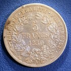 Foreign Silver Coin - France  5 Francs  1850-a  Km-761 1   Nice Xf Condition