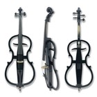 Black 4 4 Full Size Electric Cello Solid Wood Ebony Fittings Case Bow Silent