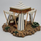 Vtg Fontanini Kings Tent Blue Stripe Nativity Village Addition 50153 No Light