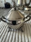 Vintage Silver Plated Footed Tea Pot With Sugar Bowl And Creamer Is A Charming 
