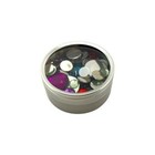 Craft Gem Lot Acrylic Flat Back Assorted Sizes   Colors In Metal Craft Container