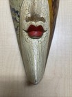 Bali Ethnic Wood Carved Tribal Mask W  Decorative Fabric   Paint By Sejati Cv Jd
