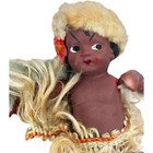 Vintage 1930s Made In Japan Celluloid Doll In Grass Skirt   Headdress Plastic