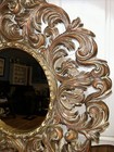 Large Vintage 60 s Ornate Acanthus Leaf Faux Giltwood Gold Mirror Italian Rococo