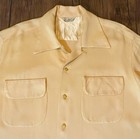 Mid 40   s Men   s Lg California Rockabilly Gabardine Flap Pocket French Cuffs Shirt