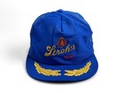 Vintage Stroh   s Beer Trucker Hat Blue Mesh Snapback Embroidered Gold Braid Usa