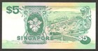 Singapore 5 Dollars Ship Twakow Thomas De La Rue P-19 1989 Unc