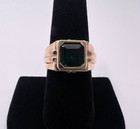Vintage Green Gemstone Gold Ring 14kyg