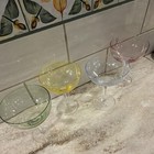 Set Of 4 Multicolor Glass Coupe Cocktail Glasses  Stemmed Round