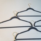 Lot Of 10 Black Velvet Hangers Non-slip Slim