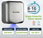 Alpine Hemlock Brushed Stainless Steel Automatic High Speed Electric Hand Dryer