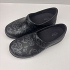 Crocs Neria Pro Ii Clogs Women   s Size 8 Black Floral Work Nurse Slip-resistant