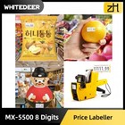 Mx-5500 8 Digits Price Pricing Tag Label Gun Labeller   Extra Ink  yellow Body 