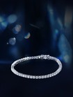 3mm Round Cut Moissanite Tennis Chain Bracelet 925 Sterling Silver Pass Tester
