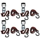 Husky Ratchet Tie-down Straps 4-pack 1 In  X 12 Ft  Quick Release Hook 500 Lbs 