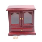 Dollhouse Miniature 1 12 Scale Old Red Display Case Cabinet Furniture Kitchen
