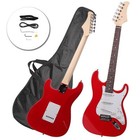 St Electric Guitar Wood Fingerboard Red  gigbag  cord strap accessor