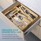Kitchen Drawer Organizer - Adjustable Silverware Organizer  Utensil Holder      