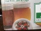 Unopened Box Of Vintage Kerr Decorated Jam   Jelly Jars 8oz half Pint  White Lid