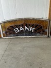 Antique Leaded Stained Glass Bank Window Large Architectural Salvage Old Usa