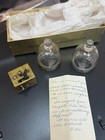 Antique 19th-century Brass Scarificator   Glass Cupping Set With Vintage Gift