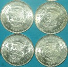 4 Large Brilliant Uncirculated Silver Mexico Un Peso Coin  Mexican Un Peso   