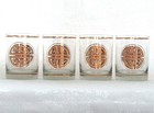 Vintage Culver 22k Gold Oriental Shou Set Of 4 Old Fashion Lowball Glasses