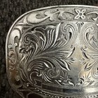 Vintage Silver-tone Western Belt Buckle  Ornate Engraved Scrollwork Rodeo Cowboy