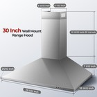 30in Wall Mount Range Hood Stainless Steel 3-speed 450cfm Kitchen Vent Leds New