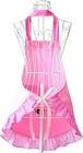 Cute Pink Cotton Kitchen Apron With Pocket For Women Slim Medium Height