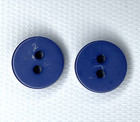 Vtg Glazed Ceramic Buttons Set Of 2 Blue W  White Rings 5 8  Handmade Look