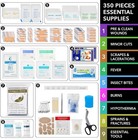 Pumier 350-pc First Aid Kit  Car  Home  Travel  Camping  Survival